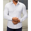 image:imageAlimens amp Gentle Mens Dress Shirts Stretch Muscle Fit Wrinkle Free Long Sleeve Button Down Shirt Casual Business Formal ShirtWhite