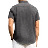 image:imageAlimens amp Gentle Mens Linen Shirts Short Sleeve Button Down Shirts Wrinkle Free Casual Vacation Beach Summer TopsBlack Grey