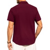 image:imageAlimens amp Gentle Mens Linen Shirts Short Sleeve Button Down Shirts Wrinkle Free Casual Vacation Beach Summer TopsBurgundy