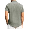 image:imageAlimens amp Gentle Mens Linen Shirts Short Sleeve Button Down Shirts Wrinkle Free Casual Vacation Beach Summer TopsGreen