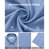 image:imageAlimens amp Gentle Mens Linen Shirts Short Sleeve Button Down Shirts Wrinkle Free Casual Vacation Beach Summer TopsIce Blue