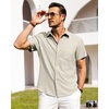 image:imageAlimens amp Gentle Mens Linen Shirts Short Sleeve Button Down Shirts Wrinkle Free Casual Vacation Beach Summer TopsTan