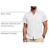 image:imageAlimens amp Gentle Mens Linen Shirts Short Sleeve Button Down Shirts Wrinkle Free Casual Vacation Beach Summer TopsWhite Linen