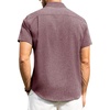 image:imageAlimens amp Gentle Mens Linen Shirts Short Sleeve Button Down Shirts Wrinkle Free Casual Vacation Beach Summer TopsWine Red