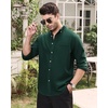 image:imageAlimens amp Gentle Mens Solid Oxford Shirt Long Sleeve Dress Shirt Work Casual Button Down Shirts with PocketDark Green
