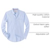 image:imageAlimens amp Gentle Mens Solid Oxford Shirt Long Sleeve Dress Shirt Work Casual Button Down Shirts with PocketLight Blue