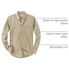 image:imageAlimens amp Gentle Mens Solid Oxford Shirt Long Sleeve Dress Shirt Work Casual Button Down Shirts with PocketLight Khaki