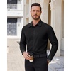 image:imageAlimens amp Gentle Stretch Dress Shirt for Men Button Down Long Sleeve ShirtBlack