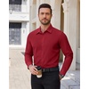 image:imageAlimens amp Gentle Stretch Dress Shirt for Men Button Down Long Sleeve ShirtBurgundy
