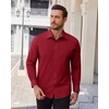 image:imageAlimens amp Gentle Stretch Dress Shirt for Men Button Down Long Sleeve ShirtBurgundy