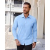 image:imageAlimens amp Gentle Stretch Dress Shirt for Men Button Down Long Sleeve ShirtLight Blue