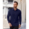 image:imageAlimens amp Gentle Stretch Dress Shirt for Men Button Down Long Sleeve ShirtNavy Blue