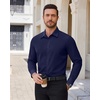 image:imageAlimens amp Gentle Stretch Dress Shirt for Men Button Down Long Sleeve ShirtNavy Blue