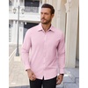 image:imageAlimens amp Gentle Stretch Dress Shirt for Men Button Down Long Sleeve ShirtPink