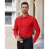 image:imageAlimens amp Gentle Stretch Dress Shirt for Men Button Down Long Sleeve ShirtRed