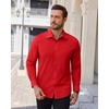 image:imageAlimens amp Gentle Stretch Dress Shirt for Men Button Down Long Sleeve ShirtRed