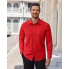 image:imageAlimens amp Gentle Stretch Dress Shirt for Men Button Down Long Sleeve ShirtRed