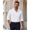 image:imageAlimens amp Gentle Stretch Dress Shirt for Men Button Down Long Sleeve ShirtWhite