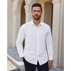 image:imageAlimens amp Gentle Stretch Dress Shirt for Men Button Down Long Sleeve ShirtWhite