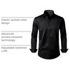 image:imageMens Dress Shirt Long Sleeve Wrinkle Free Stretch Button Down ShirtsBlack