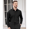 image:imageMens Dress Shirts Long Sleeve Wrinkle Free Business Button Down ShirtBlack