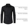 image:imageMens Dress Shirts Long Sleeve Wrinkle Free Business Button Down ShirtBlack