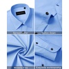 image:imageMens Dress Shirts Long Sleeve Wrinkle Free Business Button Down ShirtBlue