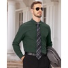 image:imageMens Dress Shirts Long Sleeve Wrinkle Free Business Button Down ShirtDark Green