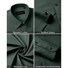 image:imageMens Dress Shirts Long Sleeve Wrinkle Free Business Button Down ShirtDark Green