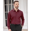 image:imageMens Dress Shirts Long Sleeve Wrinkle Free Business Button Down ShirtDark Red