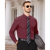 image:imageMens Dress Shirts Long Sleeve Wrinkle Free Business Button Down ShirtDark Red
