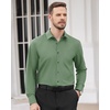 image:imageMens Dress Shirts Long Sleeve Wrinkle Free Business Button Down ShirtGrayish Green