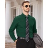 image:imageMens Dress Shirts Long Sleeve Wrinkle Free Business Button Down ShirtGreen