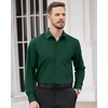 image:imageMens Dress Shirts Long Sleeve Wrinkle Free Business Button Down ShirtGreen