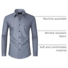 image:imageMens Dress Shirts Long Sleeve Wrinkle Free Business Button Down ShirtGrey