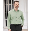 image:imageMens Dress Shirts Long Sleeve Wrinkle Free Business Button Down ShirtLight Green