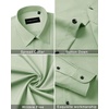 image:imageMens Dress Shirts Long Sleeve Wrinkle Free Business Button Down ShirtLight Green