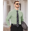 image:imageMens Dress Shirts Long Sleeve Wrinkle Free Business Button Down ShirtLight Green