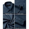 image:imageMens Dress Shirts Long Sleeve Wrinkle Free Business Button Down ShirtNavy Blue