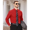 image:imageMens Dress Shirts Long Sleeve Wrinkle Free Business Button Down ShirtRed