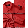 image:imageMens Dress Shirts Long Sleeve Wrinkle Free Business Button Down ShirtRed