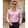 image:imageMens Dress Shirts Odor Resistant Long Sleeve Button Down Shirt StretchyLight Pink