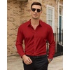 image:imageMens Dress Shirts Odor Resistant Long Sleeve Button Down Shirt StretchyRed