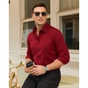image:imageMens Dress Shirts Odor Resistant Long Sleeve Button Down Shirt StretchyRed