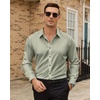image:imageMens Dress Shirts Odor Resistant Long Sleeve Button Down Shirt StretchySage Green