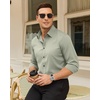 image:imageMens Dress Shirts Odor Resistant Long Sleeve Button Down Shirt StretchySage Green