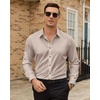 image:imageMens Dress Shirts Odor Resistant Long Sleeve Button Down Shirt StretchyTan
