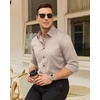 image:imageMens Dress Shirts Odor Resistant Long Sleeve Button Down Shirt StretchyTan