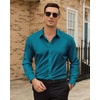 image:imageMens Dress Shirts Odor Resistant Long Sleeve Button Down Shirt StretchyTeal