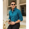 image:imageMens Dress Shirts Odor Resistant Long Sleeve Button Down Shirt StretchyTeal